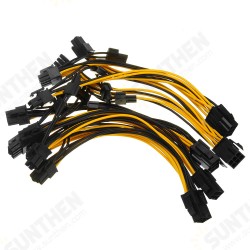 5Pcs PCI-E 6-pin To 2x 6+2-pin Power Splitter Cable PCIE PCI Express 5Pcs PCI-E 6-pin To 2x 6+2-pin Power Splitter Cable PCIE PCI Express