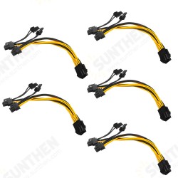 5Pcs PCI-E 6-pin To 2x 6+2-pin Power Splitter Cable PCIE PCI Express 5Pcs PCI-E 6-pin To 2x 6+2-pin Power Splitter Cable PCIE PCI Express