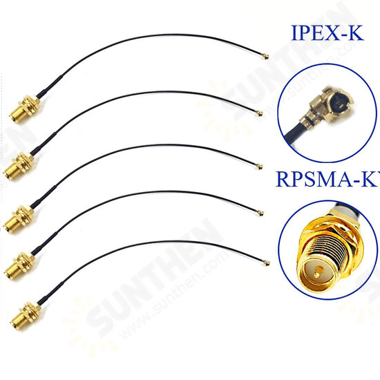 5Pcs SMA Connector Cable Female to uFL/u.FL/IPX/IPEX UFL to SMA Female RG1.13 Antenna RF1.13 Cable Assembly RP-SMA-K