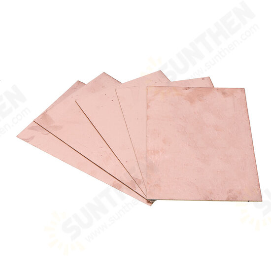 5pcs 100x150x0.8mm Single Side Copper Clad FR4 Laminate PCB Circuit Board