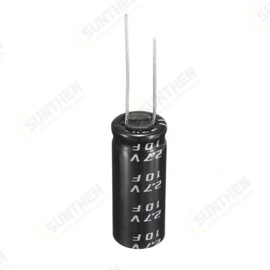5pcs 2.7V 10F Cylindrical Ultra Super Farad Capacitor High Power Capacitance Supercap 10 x 26mm 5pcs 2.7V 10F Cylindrical Ultra Super Farad Capacitor High Power Capacitance Supercap 10 x 26mm