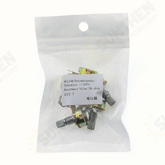 5pcs/lot WH148 1K 2K 5K 10K 20K 50K 100K 250K 500K 1M Single Linear Potentiometer with Knobs 5pcs/lot WH148 1K 2K 5K 10K 20K 50K 100K 250K 500K 1M Single Linear Potentiometer with Knobs