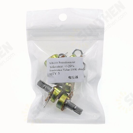 5pcs/lot WH148 1K 2K 5K 10K 20K 50K 100K 250K 500K 1M Single Linear Potentiometer with Knobs 5pcs/lot WH148 1K 2K 5K 10K 20K 50K 100K 250K 500K 1M Single Linear Potentiometer with Knobs