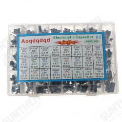 630pcs/set 24 Values High Frequency Electrolytic Capacitor Kit Set 0.1UF-1000UF Aluminum Capacitors for DIY Project Experiments 630pcs/set 24 Values High Frequency Electrolytic Capacitor Kit Set 0.1UF-1000UF Aluminum Capacitors for DIY Project Experiments
