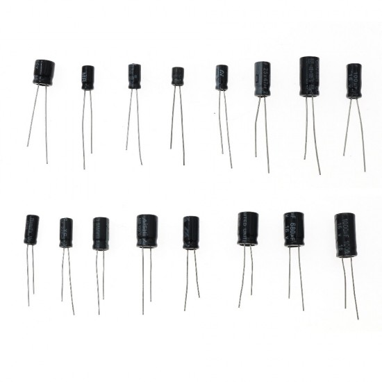 630pcs/set 24 Values High Frequency Electrolytic Capacitor Kit Set 0.1UF-1000UF Aluminum Capacitors for DIY Project Experiments