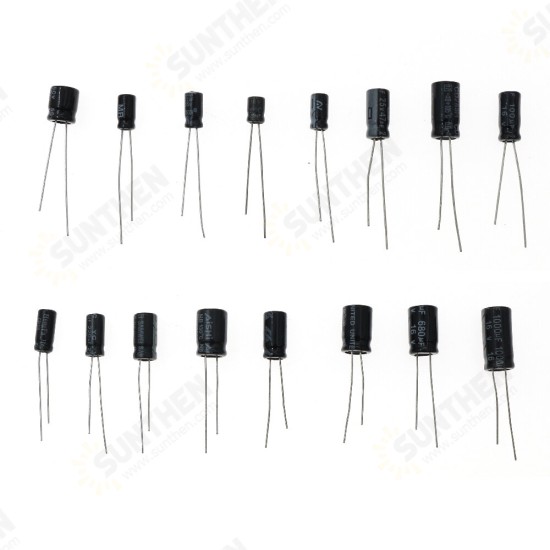 630pcs/set 24 Values High Frequency Electrolytic Capacitor Kit Set 0.1UF-1000UF Aluminum Capacitors for DIY Project Experiments 630pcs/set 24 Values High Frequency Electrolytic Capacitor Kit Set 0.1UF-1000UF Aluminum Capacitors for DIY Project Experiments