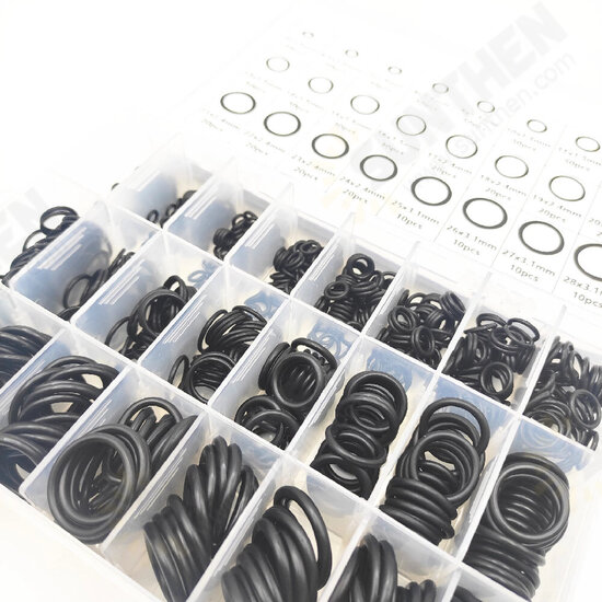 740pcs Boxed Rubber O-Ring Car Air Conditioner Sealing Ring Nitrile Rubber Black