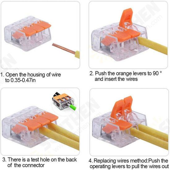 75pcs For 221 Electrical Connectors Wire Block Clamp Terminal Cable Reusable Mini Quick Home Wire Terminal Connector