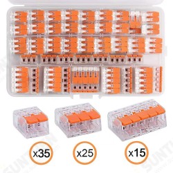 75pcs For 221 Electrical Connectors Wire Block Clamp Terminal Cable Reusable Mini Quick Home Wire Terminal Connector