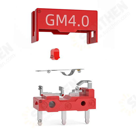 8pcs Red Micro Switch 60M Life Gaming Mouse Micro Switch 3 Pin red dot used on Computer Mice Left Right Button GM4.0