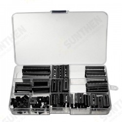 95pcs DIP IC Sockets 6/8/14/16/18/20/24/28 Pins Adapter Solder Type Socket Kit 95pcs DIP IC Sockets 6/8/14/16/18/20/24/28 Pins Adapter Solder Type Socket Kit