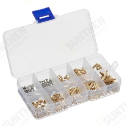 260Pcs M2 PCB Threaded Brass Male Female Standoff Spacer Board Hex Screws Nut Assortment Box Kit Set with Plastic Box Hollow 260Pcs M2 PCB Threaded Brass Male Female Standoff Spacer Board Hex Screws Nut Assortment Box Kit Set with Plastic Box Hollow