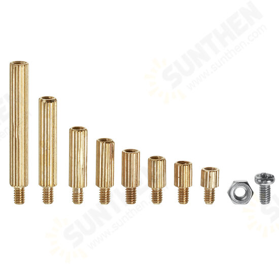 260Pcs M2 PCB Threaded Brass Male Female Standoff Spacer Board Hex Screws Nut Assortment Box Kit Set with Plastic Box Hollow 260Pcs M2 PCB Threaded Brass Male Female Standoff Spacer Board Hex Screws Nut Assortment Box Kit Set with Plastic Box Hollow