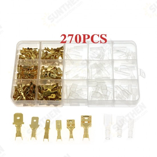 315PCS/270PCS/210PCS /150PCS Golden 2.8mm/4.8mm/6.3mm Terminal Explosion Box Combination