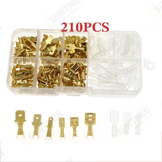 315PCS/270PCS/210PCS /150PCS Golden 2.8mm/4.8mm/6.3mm Terminal Explosion Box Combination