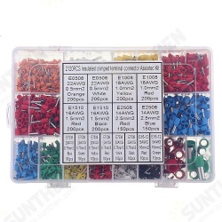 2120pcs Insulated Cord Pin End Terminals Tin-Plated Copper Crimp Connector Ferrules Kit Set For 22-5AWG 2120pcs Insulated Cord Pin End Terminals Tin-Plated Copper Crimp Connector Ferrules Kit Set For 22-5AWG
