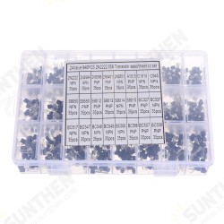 840pcs 24Values TO-92 Transistor Assortment Kit BC327 BC337 BC547 transistor 2N2222 3904 3906 C945 PNP/NPN Transistors Pack 840pcs 24Values TO-92 Transistor Assortment Kit BC327 BC337 BC547 transistor 2N2222 3904 3906 C945 PNP/NPN Transistors Pack