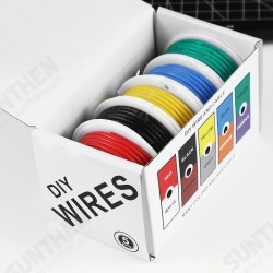 Flexible Silicone Wire and Cable 5 Colors in a Box Mixed Wire Tinned DIY High Quality Pure Copper Line 20AWG/22AWG/24AWG/26AWG/28AWG Flexible Silicone Wire and Cable 5 Colors in a Box Mixed Wire Tinned DIY High Quality Pure Copper Line 20AWG/22AWG/24AWG/26AWG/28AWG