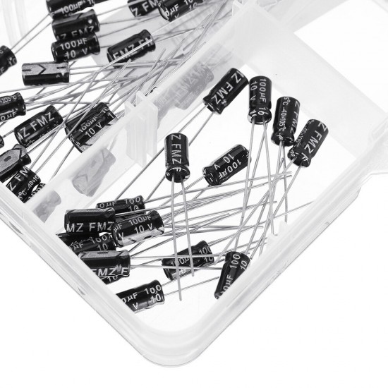 100PCS 10V 100uf High Frequency Aluminum Electrolytic Capacitor with Box 10V 100MF