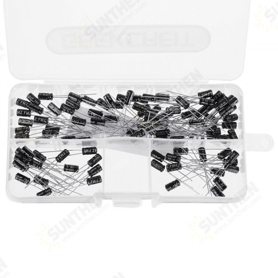 100PCS 10V 100uf High Frequency Aluminum Electrolytic Capacitor with Box 10V 100MF