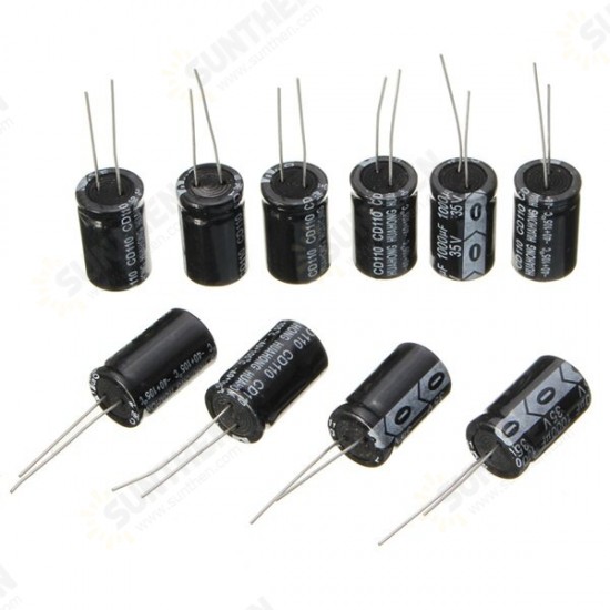 10pcs 35V 1000uF Electrolytic Capacitor Low ESR 13 x 20mm