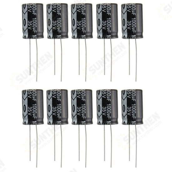 10pcs 35V 1000uF Electrolytic Capacitor Low ESR 13 x 20mm