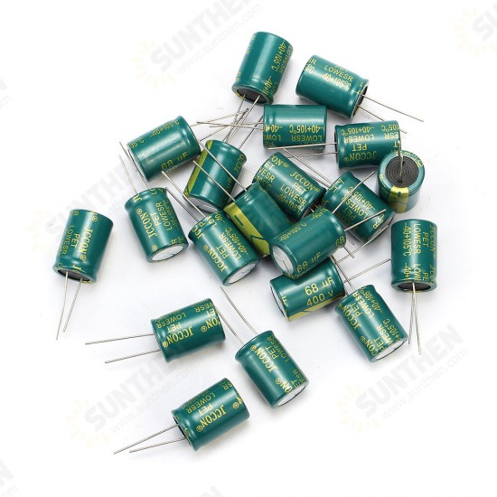 20PCS 400V 68uf High Frequency Low Resistance Switching Power Supply Aluminum Electrolytic Capacitor 18mm*25mm 400V 68MF 20PCS 400V 68uf High Frequency Low Resistance Switching Power Supply Aluminum Electrolytic Capacitor 18mm*25mm 400V 68MF