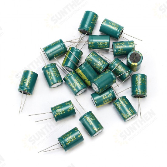 20PCS 400V 68uf High Frequency Low Resistance Switching Power Supply Aluminum Electrolytic Capacitor 18mm*25mm 400V 68MF