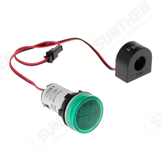 2in1 22mm AC50-500V 0-100A Amp Voltmeter Ammeter Voltage Current Meter With CT Au23 2in1 22mm AC50-500V 0-100A Amp Voltmeter Ammeter Voltage Current Meter With CT Au23