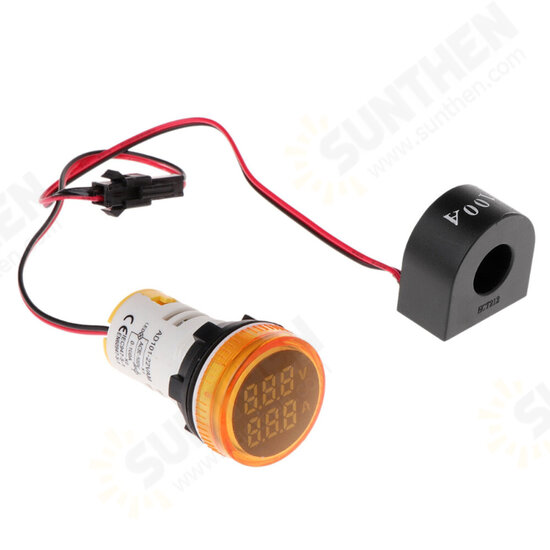 2in1 22mm AC50-500V 0-100A Amp Voltmeter Ammeter Voltage Current Meter With CT Au23 2in1 22mm AC50-500V 0-100A Amp Voltmeter Ammeter Voltage Current Meter With CT Au23
