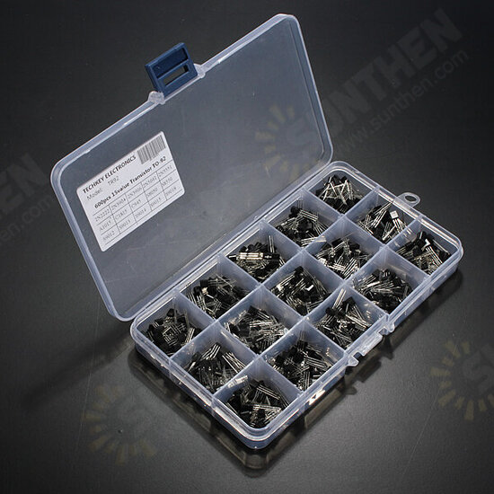 600 Pcs 15 Value x 40 Pcs Transistor TO-92 Assortment Box Kit With Box