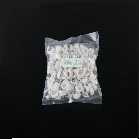 100Pcs 8mm Line Card Retainer Steel Nail Wire Card Nail Network Cable Phone Line Nail with Plastic Bag