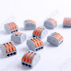 10Pcs 222-413 Serie 3 Holes Terminal Blocks Safe and Fast Insulation for Decoration Lamps with Plastic Box 10Pcs 222-413 Serie 3 Holes Terminal Blocks Safe and Fast Insulation for Decoration Lamps with Plastic Box