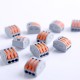 10Pcs 222-413 Serie 3 Holes Terminal Blocks Safe and Fast Insulation for Decoration Lamps with Plastic Box