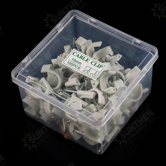 50/100Pcs 3.5-25mm Network Cable Nails Steel Nails Network Cable Trough Line Clips Sub-clamps with Plastic Box