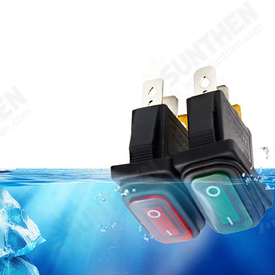 KCD3 2/3 Position 3Pin ON-OFF/ON-OFF-ON 15A 250V AC/20A 125V AC Light Waterproof Rocker Power Switch with LED Button Switch