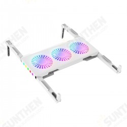 Laptop Radiator Portable Storage Three Core Fan Cooling Base RGB Light Emitting Computer Bracket Laptop Radiator Portable Storage Three Core Fan Cooling Base RGB Light Emitting Computer Bracket