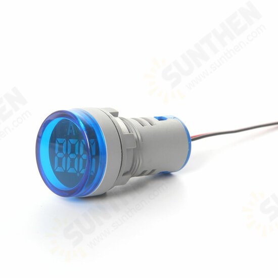 AD101-22AM 0-100A 22MM Mini LED Digital Ammeter 5 Color Available Circle Panel Current Meter Tester Pilot Light Indicator Display