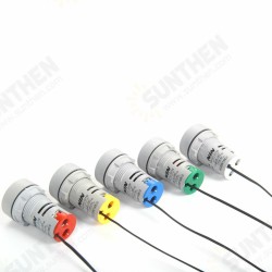 AD101-22TM Circular Crystal Film Digital Display Temperature Meter Signal lamp LED Highlight Aperture 22mm 0-200℃