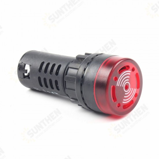 AD16-22SM 12V 24V 110V 220V 380V 22mm Flash Signal Light LED Active Buzzer Beep Alarm Indicator Red Green Yellow