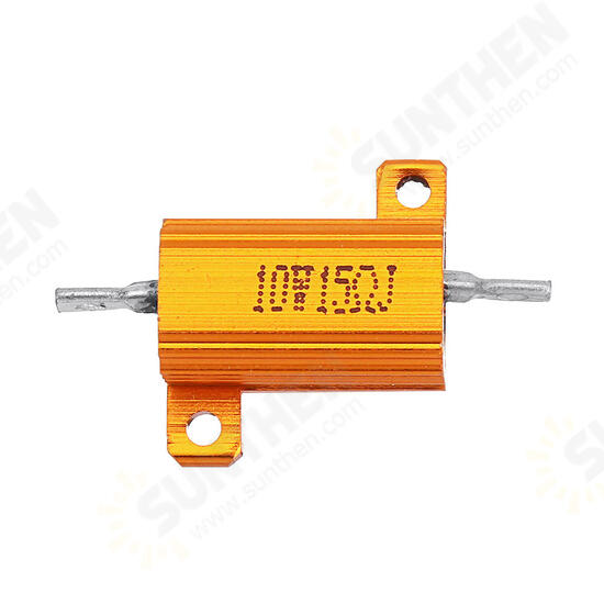 RX24 10W 15R 15RJ Metal Aluminum Case High Power Resistor Golden Metal Shell Case Heatsink Resistance Resistor