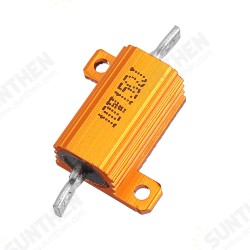 RX24 10W 15R 15RJ Metal Aluminum Case High Power Resistor Golden Metal Shell Case Heatsink Resistance Resistor RX24 10W 15R 15RJ Metal Aluminum Case High Power Resistor Golden Metal Shell Case Heatsink Resistance Resistor