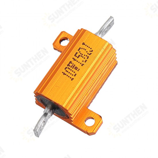 RX24 10W 15R 15RJ Metal Aluminum Case High Power Resistor Golden Metal Shell Case Heatsink Resistance Resistor