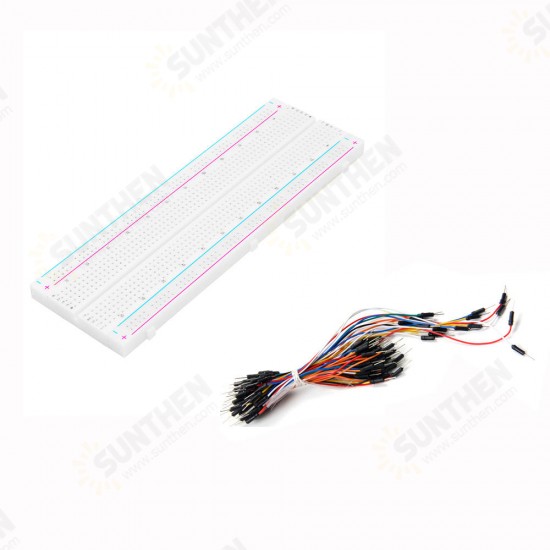 Test Develop DIY 830 Point Solderless PCB Breadboard For MB-102 MB102 with 65pcs Male To Male Breadboard Wires Jumper Cable Dupont Wire Bread Board Wires