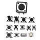 Total 1200pcs Tactile Tact Mini Push Button Switch Packet Micro Switch Bags 12 Types Each 100pcs SMD/2/3/Lateral Pins/Horizontal