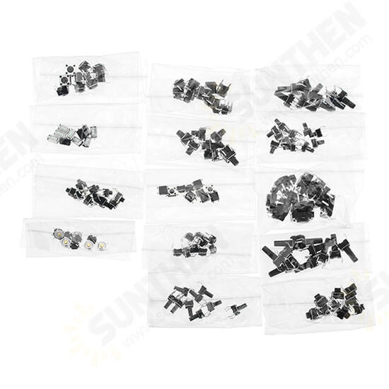 Total 360pcs Tactile Tact Mini Push Button Switch Packet Micro Switch Bags 12 Types Each 30pcs