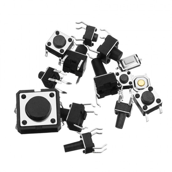 Total 600pcs Tactile Tact Mini Push Button Switch Packet Micro Switch Bags 12 Types Each 50pcs