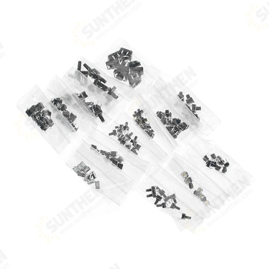 Total 600pcs Tactile Tact Mini Push Button Switch Packet Micro Switch Bags 12 Types Each 50pcs