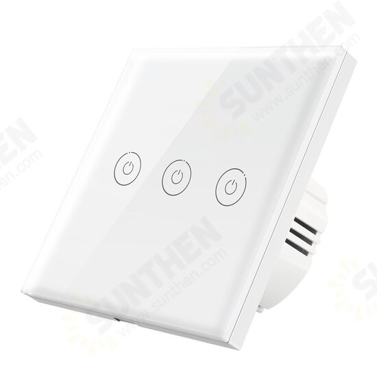 White Touch Tempered Glass European Regulations Smart Light Wall Switch Panel Home Hotel Villa Smart Home