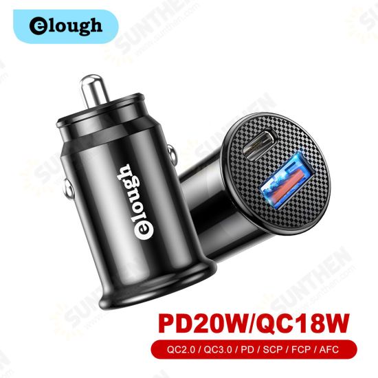 Dual USB Car Charger PD 20W/QC 18W Support QC2.0/QC3.0/PD/SCP/FCP/ AFC Fast Charging For iPhone 13 Pro Max Samsung Galaxy Z FIlp3 5G Xiaomi MI 12